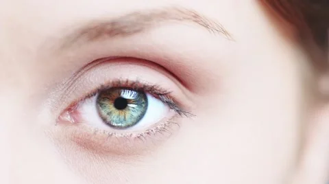 Macro Close-up eye blinking. Young Woman is opening and closing beautiful eye. Vídeos de archivo 53821630