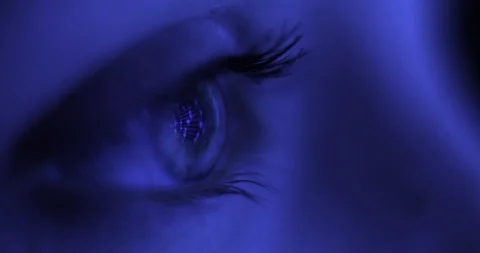 Macro Close-up eye blinking. Young Woman is opening and closing her beautiful Stock-Footage 100020658
