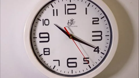 Macro Close-Up of a Fast Time-Lapse White Clock on White Background Stock Footage 337789732