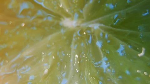 Macro Close Up of Fresh Lime Being Squeezed Releasing Juicy Citrus Liquid. 스톡 동영상 347245387