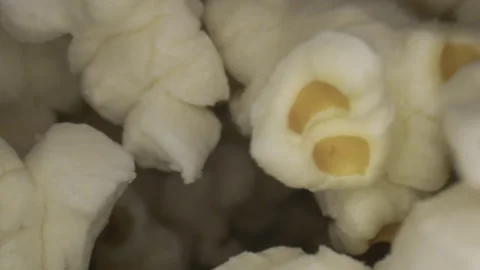Macro close up of freshly popped popcorn. Stock Footage 130835083