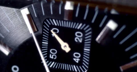 Macro Close Up of Hand Moving on Mechanical Watch Face Stock Footage 262104452