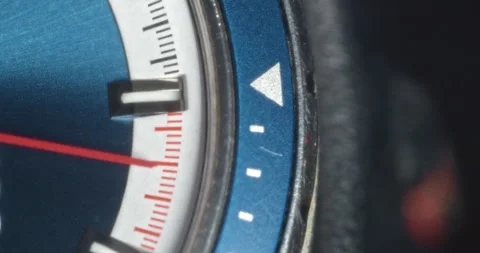 Macro Close Up of Hand Moving on Mechanical Watch Face Stock Footage 262106604