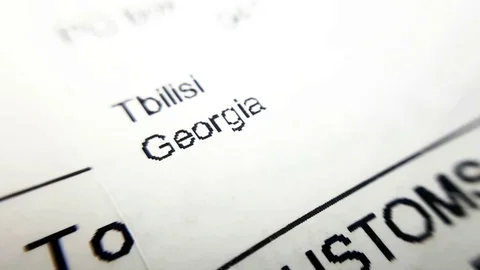 Macro Close-Up Of Information on the Parcel Package. Stock Footage 97868044