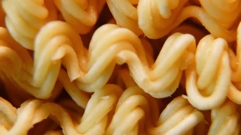 Macro Close Up of Instant Noodles Texture with Slow Horizontal Camera Slide. Stock Footage 340028511