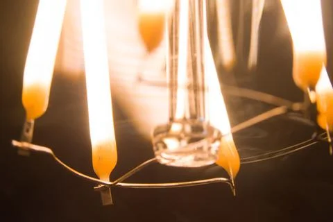 Macro close-up of a LED bulb light. Stock Photos