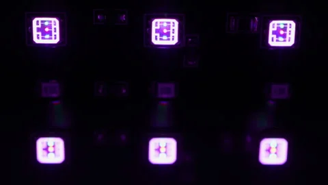 Macro close up of led light emitting diode light. Semiconductor device prod.. Stock Footage 338298695