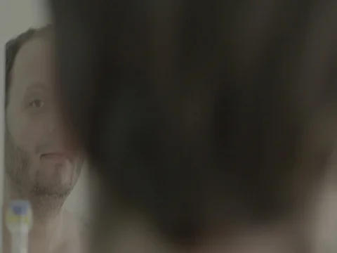 Macro close up of man shaving beard Stock Footage 69928348