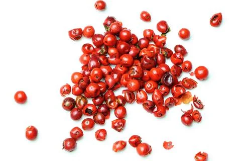 Macro close up of mixed pink pepper berries Foto stock