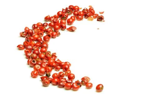 Macro close up of mixed pink pepper berries Foto stock