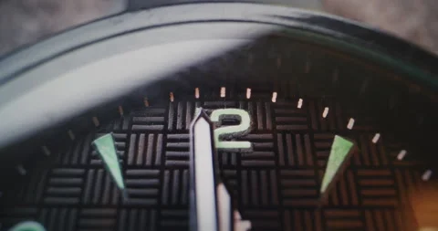 Macro Close Up of Modern Wrist Watch Dial Showing Precise Time. Stylish Stock Footage 317809943