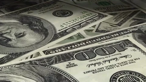 Macro Close-Up of Moving 100 Dollar Bills and Money Texture Stock Footage 319197060