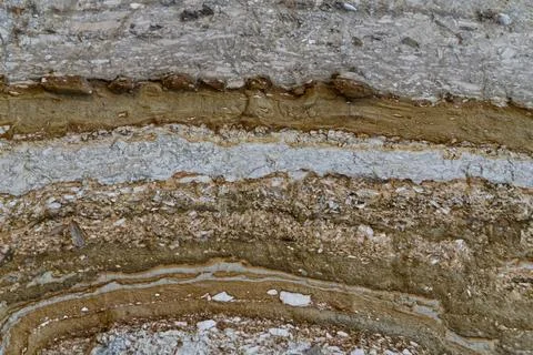 Macro close-up of natural layered stone and mineral texture abstract background Stock Photos