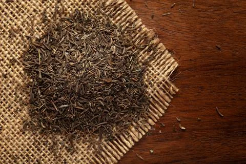 Macro close-up of Organic Black Cumin (Elwendia persica) or black caraway or  Stock Photos