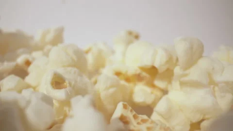 Macro close up over fresh popcorn. Stock Footage 131998953