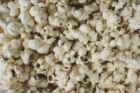 Macro close up of pop corns, selective focus Stock Photos