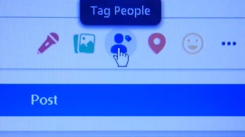 Macro Close Up of Post Function Icons: Facebook Stock Footage 158205110