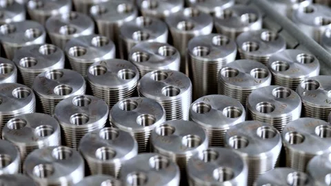 Macro Close-Up of Precisely Machined Metal Components Stock Footage 318303434
