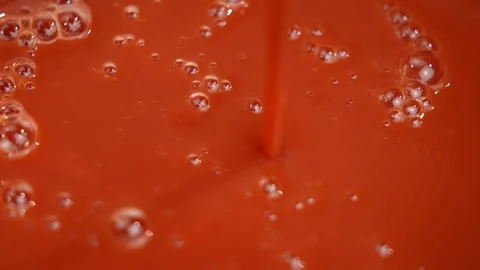 Macro close up of red tomato juice Stock Footage 264502577