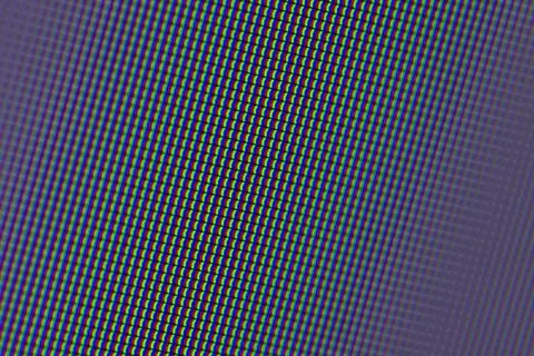 Macro close-up of an RGB pixel pattern on an electronic display Stock Photos