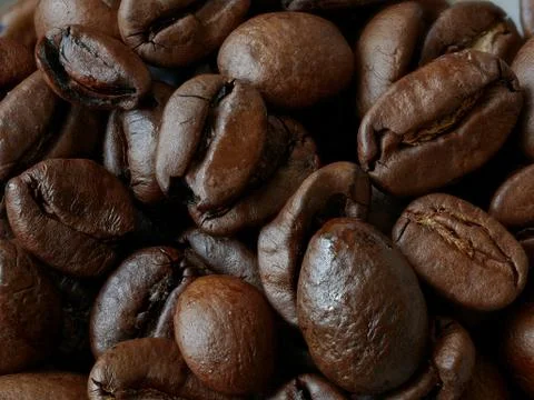Macro Close-up of Roasted Coffee Beans 写真素材