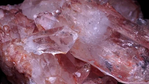 Macro close up selective focus on Quartz crystals. Natural cluster of very sh Video stock 162621852