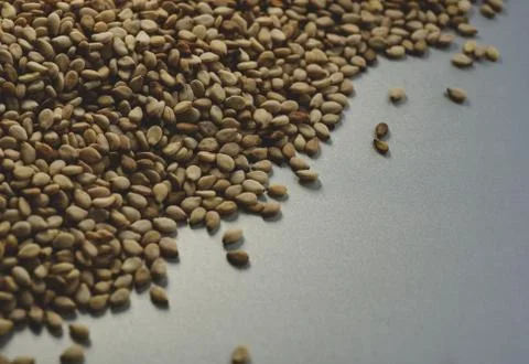 Macro close up of sesame seeds, Selective focus Stock Photos