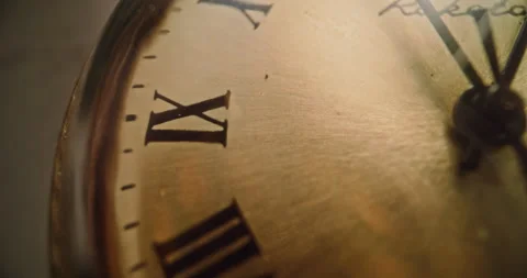 Macro Close Up Shot of Antique Pocket Watch with Vintage Design. Time Lapse Stock Footage 317807223