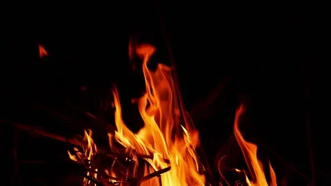 Macro close shot of fire flames, Fire flames close shot Video stock 148210033