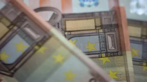 Macro Close Up Shot of Hands Counting 50 Euro Money Banknotes Stock Footage 79603011
