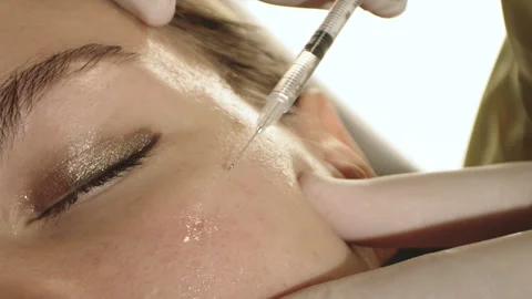 Macro Close-Up of Skin Injection Stock Footage 317496487