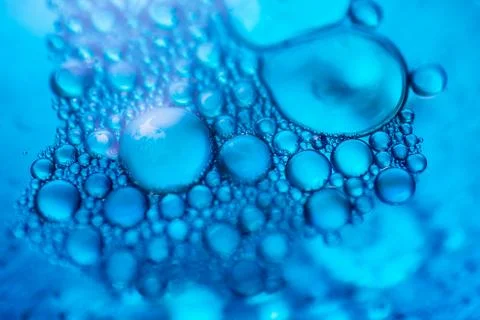 Macro close up of soap bubbles look like scientific image of cell and cell 写真素材