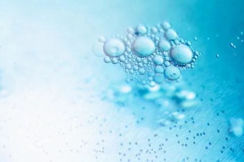 Macro close up of soap bubbles look like scientific image of cell and cell Fotos Stock