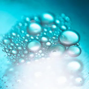 Macro close up of soap bubbles look like scientific image of cell and cell Stock Photos