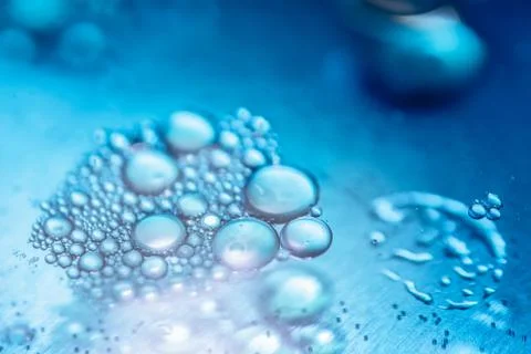 Macro close up of soap bubbles look like scientific image of cell and cell Stock Photos