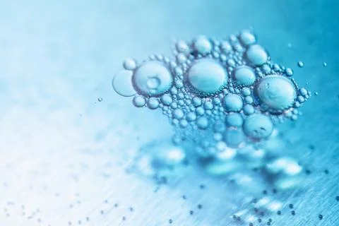 Macro close up of soap bubbles look like scientific image of cell and cell Stock Photos