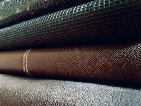 Macro Close Up Stack of Old Vintage Books and Leather Journals Stock Photos