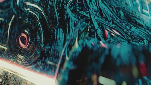 Macro close-up of strange alien object, artifact. Slowly rotating. Alien Stock Footage 246057648