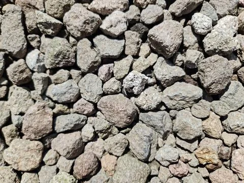 Macro Close up Texture of Rough Volcanic Gravel and Gravel Stones Stock Photos