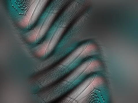 Macro close-up of textured ridges with an organic wave pattern. Dominant hu.. Stockillustratie