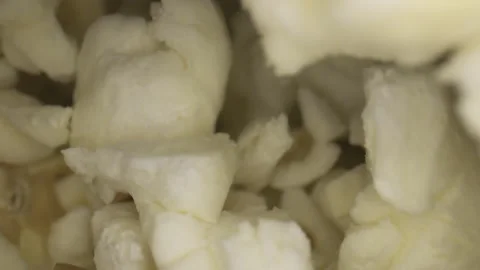 Macro close up through a pile of popcorn. Stock Footage 130835188