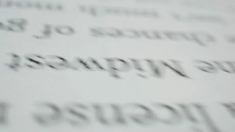 Macro close-up through words in music publishing book Stock Footage 130596446