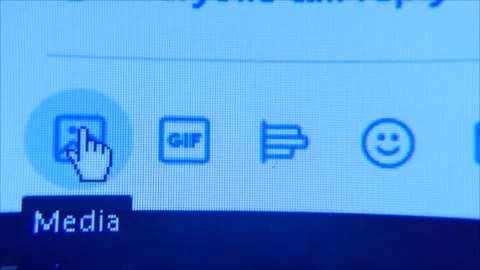 Macro Close Up of Twitter Message Icons Stock Footage 157680132