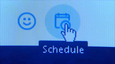 Macro Close Up of Twitter 'Schedule Tweet' Icon Stock Footage 157679870