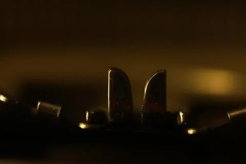Macro Close-Up of Typewriter Keys in Low Light Stock Photos