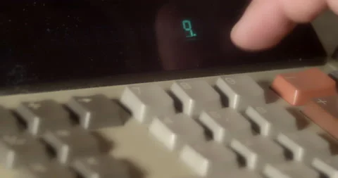 Macro Close ups of hand pushing numeric buttons on vintage Adding Machine Stock Footage 235396184