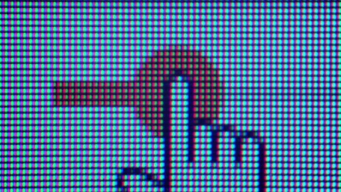 Macro Close-Up of Volume Slider on Pixelated LCD Screen Stock Footage 334668075
