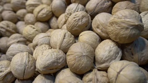Macro Close-Up of Walnuts Natural Shell Texture Stock Footage 332426105