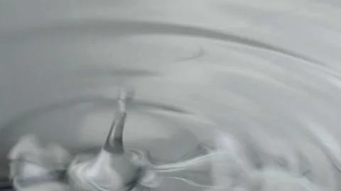 Macro close up of water drop creating circular ripples across a calm water Stock Footage 343711073