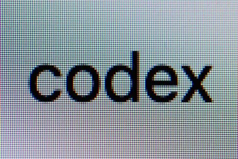 A macro close-up of the word &amp;quot;codex&amp;quot; typed Stockfoto's